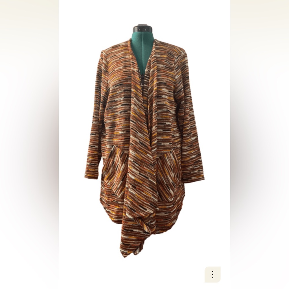 Ruby Rd. Women’s Textured Stripe Open-Front Cardigan 2X
